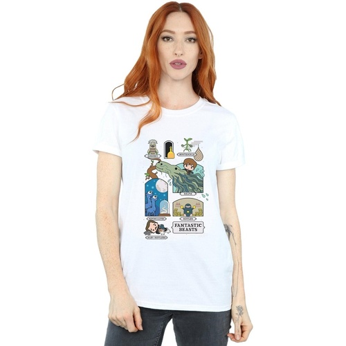 Abbigliamento Donna T-shirts a maniche lunghe Fantastic Beasts Chibi Newt Bianco