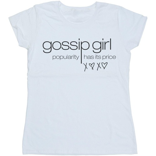 Abbigliamento Donna T-shirts a maniche lunghe Gossip Girl Popularity Has It's Price Bianco