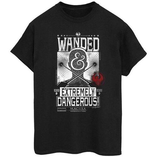 Abbigliamento Donna T-shirts a maniche lunghe Fantastic Beasts And Where To Fi Wanded Extremely Dangerous Nero