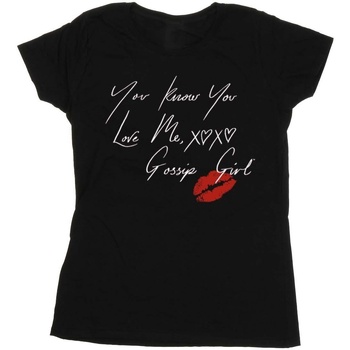 Abbigliamento Donna T-shirts a maniche lunghe Gossip Girl You Know You Love Me Nero