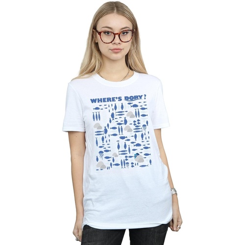Abbigliamento Donna T-shirts a maniche lunghe Disney Finding Dory Where's Dory? Bianco