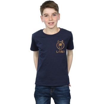 Abbigliamento Bambino T-shirt maniche corte Marvel Loki Horn Logo Faux Pocket Blu