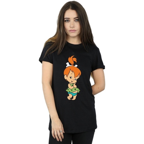 Abbigliamento Donna T-shirts a maniche lunghe The Flintstones Pebbles Flintstone Nero