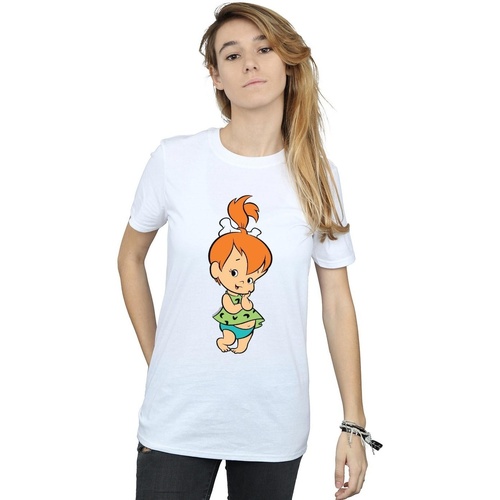 Abbigliamento Donna T-shirts a maniche lunghe The Flintstones Pebbles Flintstone Bianco