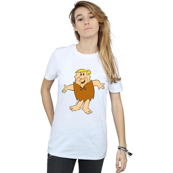 Abbigliamento Donna T-shirts a maniche lunghe The Flintstones Barney Rubble Classic Pose Bianco