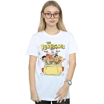 Abbigliamento Donna T-shirts a maniche lunghe The Flintstones The The Ride Bianco