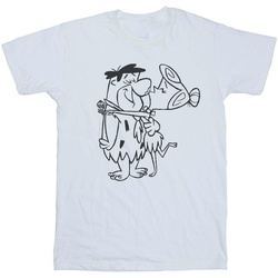Abbigliamento Donna T-shirts a maniche lunghe The Flintstones Fred and Wilma Kiss Bianco