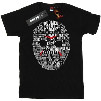 Abbigliamento Donna T-shirts a maniche lunghe Friday 13Th Jason Text Mask Nero