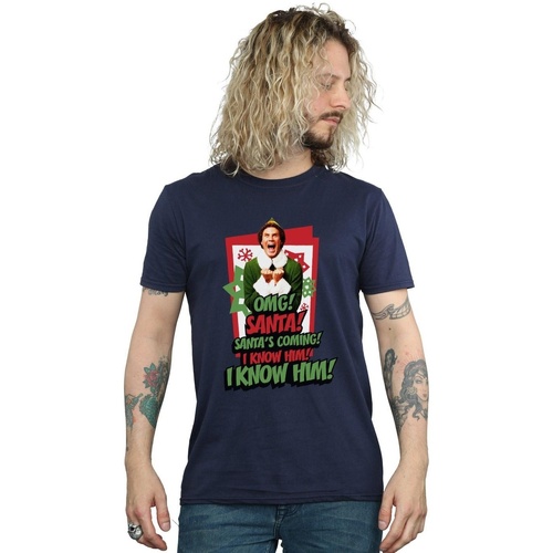 Abbigliamento Uomo T-shirts a maniche lunghe Elf OMG Santa Blu