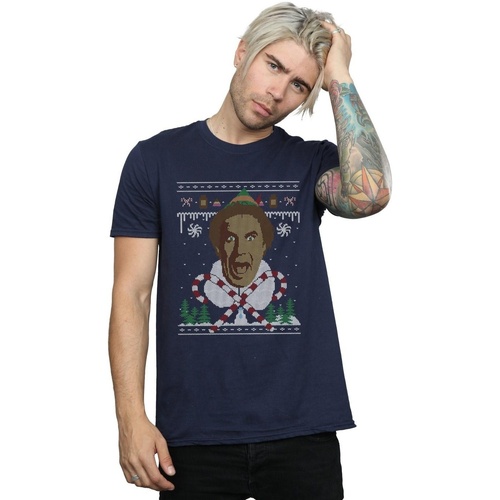 Abbigliamento Uomo T-shirts a maniche lunghe Elf Christmas Fair Isle Blu