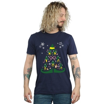 Abbigliamento Uomo T-shirts a maniche lunghe Elf Christmas Tree Blu