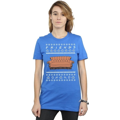 Abbigliamento Donna T-shirts a maniche lunghe Friends Fair Isle Couch Blu