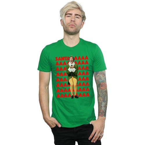Abbigliamento Uomo T-shirts a maniche lunghe Elf Buddy Santa Scream Verde