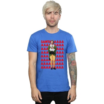 Abbigliamento Uomo T-shirts a maniche lunghe Elf Buddy Santa Scream Blu
