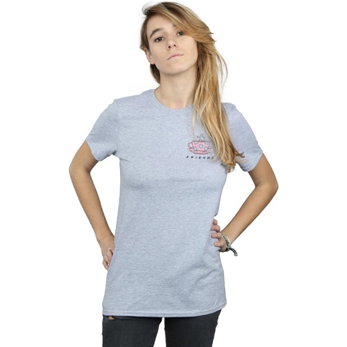 Abbigliamento Donna T-shirts a maniche lunghe Friends Coffee Cup Breast Print Grigio