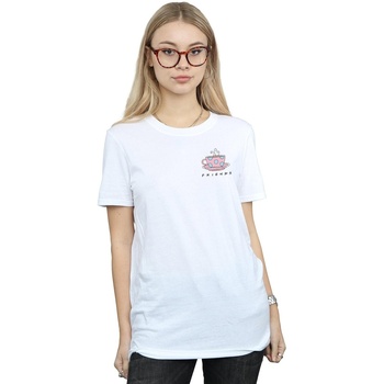 Abbigliamento Donna T-shirts a maniche lunghe Friends Coffee Cup Breast Print Bianco