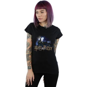 Abbigliamento Donna T-shirts a maniche lunghe Harry Potter Hogwarts Castle Nero