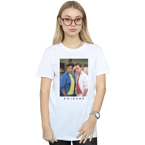 Abbigliamento Donna T-shirts a maniche lunghe Friends Ross And Chandler College Bianco