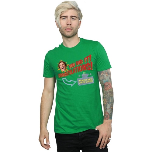 Abbigliamento Uomo T-shirts a maniche lunghe Elf World's Best Coffee Verde