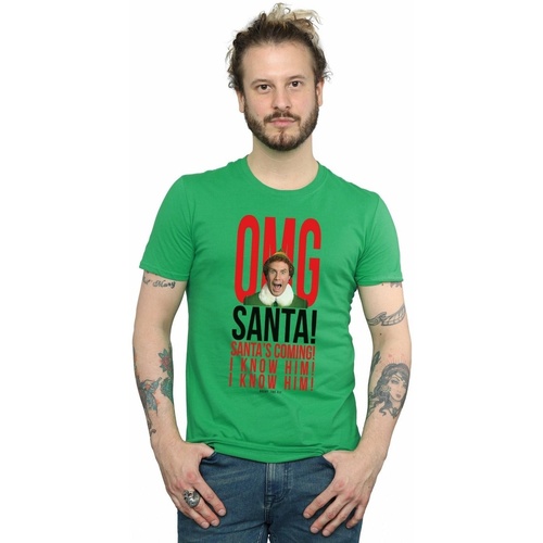 Abbigliamento Uomo T-shirts a maniche lunghe Elf OMG Santa I Know Him Verde