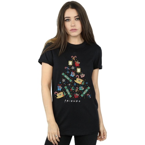 Abbigliamento Donna T-shirts a maniche lunghe Friends Christmas Tree Nero