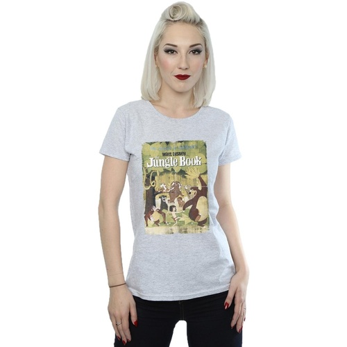 Abbigliamento Donna T-shirts a maniche lunghe Disney The Jungle Book Retro Poster Grigio