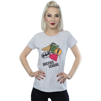 Abbigliamento Donna T-shirts a maniche lunghe Dc Comics Justice League Spray Logos Grigio