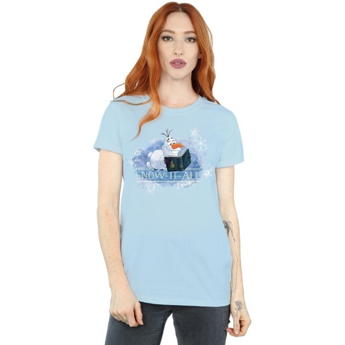 Abbigliamento Donna T-shirts a maniche lunghe Disney Frozen 2 Olaf Snow It All Blu