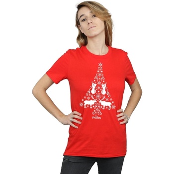 Abbigliamento Donna T-shirts a maniche lunghe Disney Frozen Christmas Tree Rosso