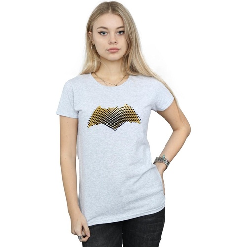 Abbigliamento Donna T-shirts a maniche lunghe Dc Comics Justice League Movie Batman Logo Textured Grigio