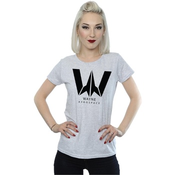 Abbigliamento Donna T-shirts a maniche lunghe Dc Comics Justice League Movie Wayne Aerospace Grigio