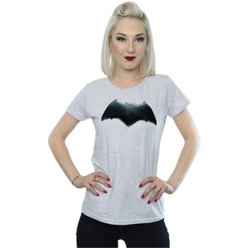 Abbigliamento Donna T-shirts a maniche lunghe Dc Comics Justice League Movie Batman Emblem Grigio