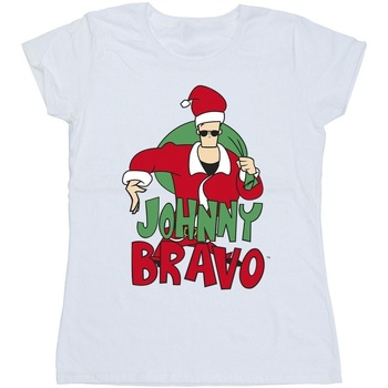 Abbigliamento Donna T-shirts a maniche lunghe Johnny Bravo Johnny Christmas Bianco