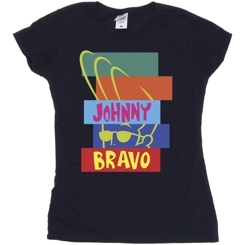 Abbigliamento Donna T-shirts a maniche lunghe Johnny Bravo Rectangle Pop Art Blu