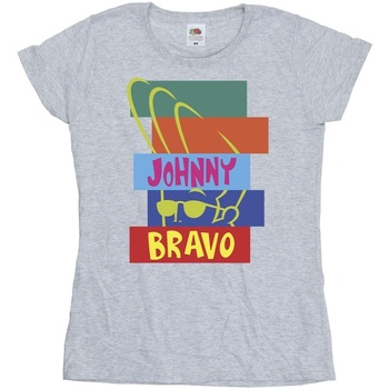 Abbigliamento Donna T-shirts a maniche lunghe Johnny Bravo Rectangle Pop Art Grigio