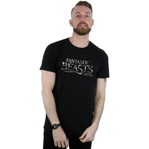 Abbigliamento Uomo T-shirts a maniche lunghe Fantastic Beasts Text Logo Nero