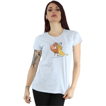 Abbigliamento Donna T-shirts a maniche lunghe Disney Classic Simba, Timon And Pumbaa Grigio