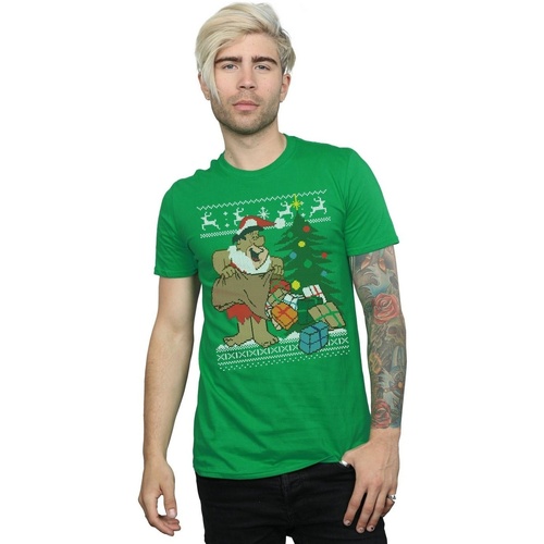 Abbigliamento Uomo T-shirts a maniche lunghe The Flintstones Christmas Fair Isle Verde