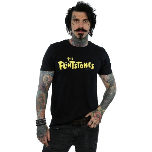 Abbigliamento Uomo T-shirts a maniche lunghe The Flintstones Original Logo Nero