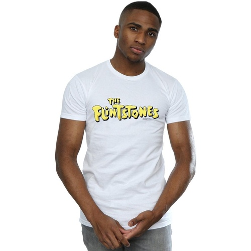 Abbigliamento Uomo T-shirts a maniche lunghe The Flintstones Original Logo Bianco