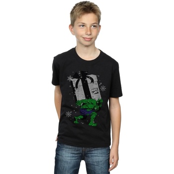 Abbigliamento Bambino T-shirt maniche corte Marvel Santa Hulk Nero