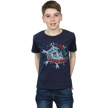 Abbigliamento Bambino T-shirt maniche corte Marvel Spider-Man Christmas Blu