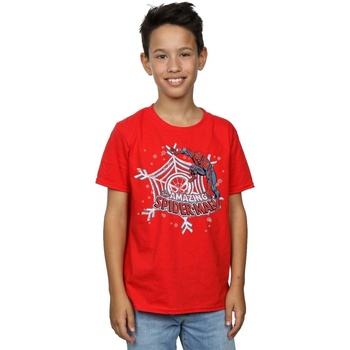 Abbigliamento Bambino T-shirt maniche corte Marvel Spider-Man Christmas Rosso