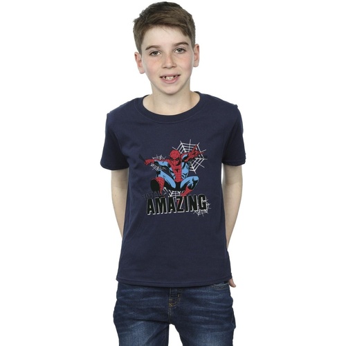 Abbigliamento Bambino T-shirt maniche corte Marvel Spider-Man Amazing Blu