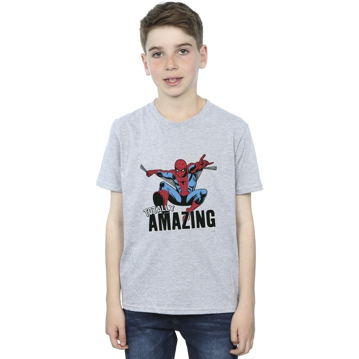Abbigliamento Bambino T-shirt maniche corte Marvel Spider-Man Amazing Grigio