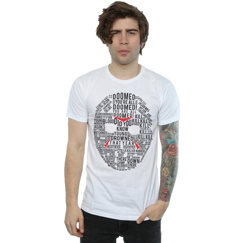 Abbigliamento Uomo T-shirts a maniche lunghe Friday 13Th Jason Text Mask Bianco
