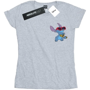 Abbigliamento Donna T-shirts a maniche lunghe Disney Lilo And Stitch Guitar Grigio