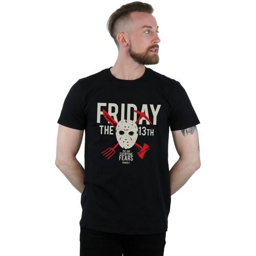 Abbigliamento Uomo T-shirts a maniche lunghe Friday 13Th Day Of Fear Nero