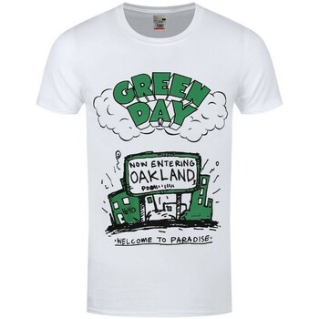Abbigliamento T-shirts a maniche lunghe Green Day Welcome To Paradise Bianco