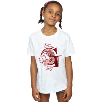 Abbigliamento Bambina T-shirts a maniche lunghe Harry Potter Gryffindor Lion Bianco